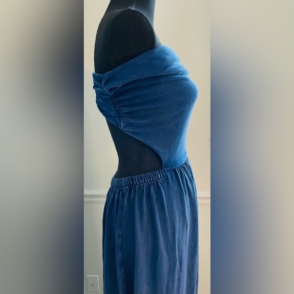 FREE People Large Blue Tangelica Strapless Maxi Dress Size L - Picture 6 of 10